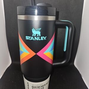 Stanley Black Tumbler with Multicolor Chevron Design